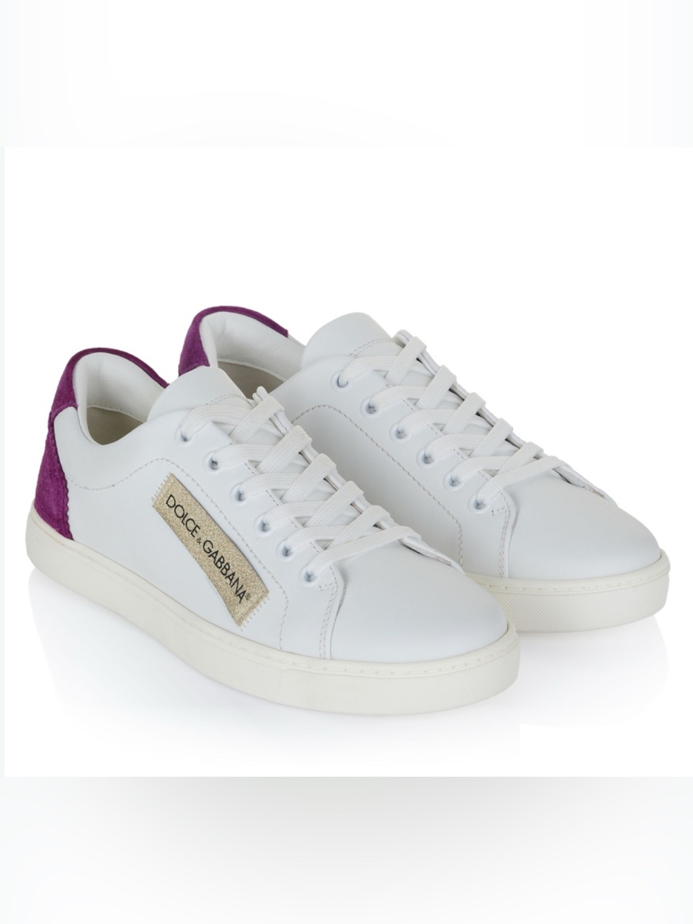 Size EUR 40 New Dolce & Gabbana White Leather Sneakers